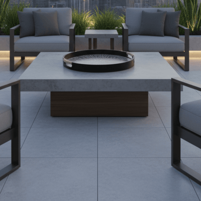 Crna drvena tacna 40x40x4,8 cm – okrugla dekorativna tacna za serviranje i dekor