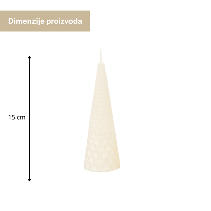 Decoris bijela svijećica s glitterom – 4 h gorenja
