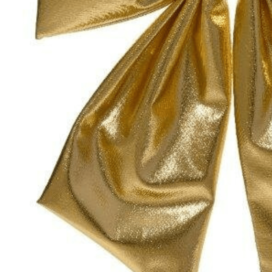 Decoris mala ukrasna mašna zlatna 16×21 cm – sjajni ukras za bor, vijence, girlande i poklone