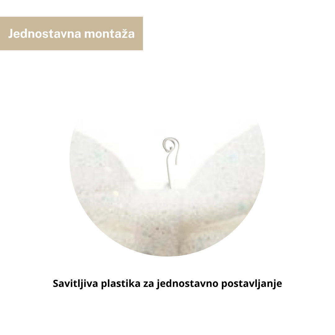 Decoris ukrasna mašna bijela s glitterom 20×24 cm – ukras za bor, vijence, girlande i poklone