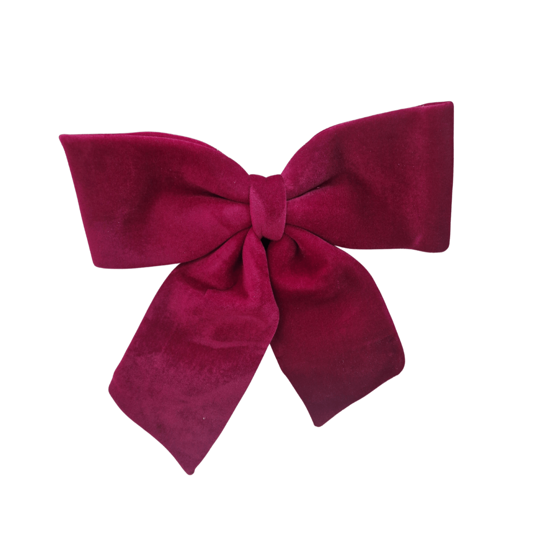 Decoris velika baršunasta mašna – 48x 52 cm bordo/crvena dekor za jelku, vrata i poklone