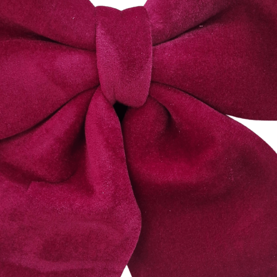 Decoris velika baršunasta mašna – 48x 52 cm bordo/crvena dekor za jelku, vrata i poklone