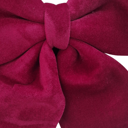 Decoris velika baršunasta mašna – 48x 52 cm bordo/crvena dekor za jelku, vrata i poklone