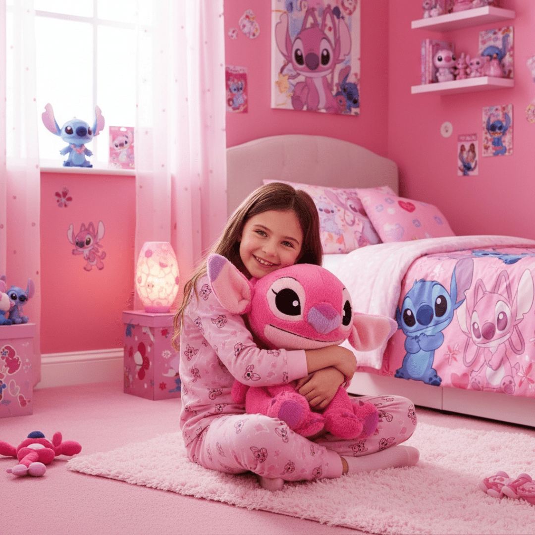 Disney plišani Angel 40 cm – mekana plišana igračka iz Lilo & Stitch serijala Roza