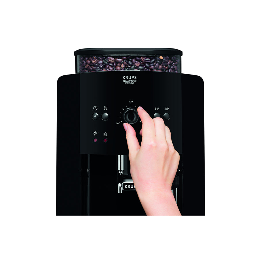 Krups EA811010 automatski espresso aparat – 15 bar, 1450 W, metalni mlin, LCD ekran, sistem za mlijeko