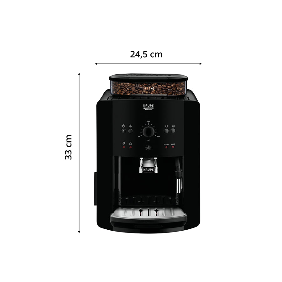 Krups EA811010 automatski espresso aparat – 15 bar, 1450 W, metalni mlin, LCD ekran, sistem za mlijeko