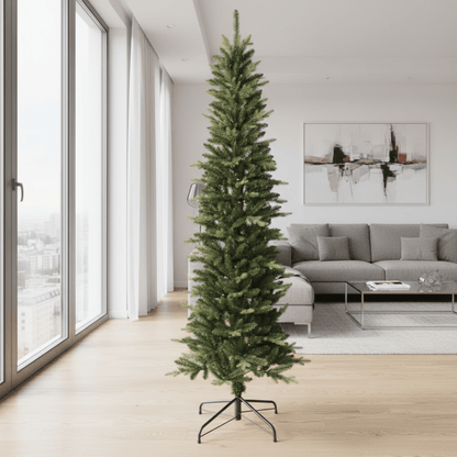 Everlands Slim Fir 210 cm – uska umjetna jelka, Ø 68 cm, metalno postolje
