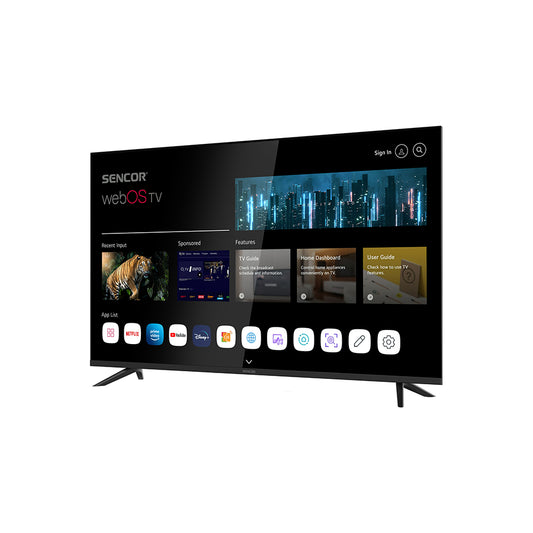 Omega Sencor 43-inčni Full HD TV SLE 43FS804B, prikaz slike s ekranom i daljinskim upravljačem