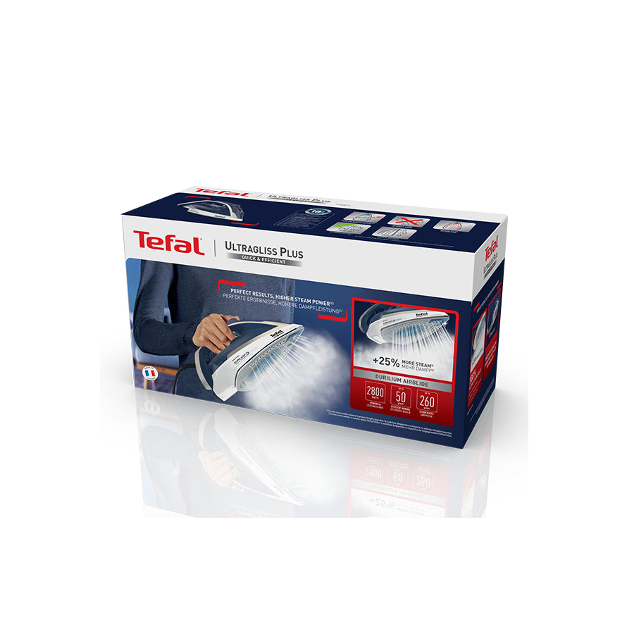 Tefal FV6812E0 Ultragliss pegla na paru – 2800 W, 50 g/min, udar pare 260 g/min, Durilium Airglide