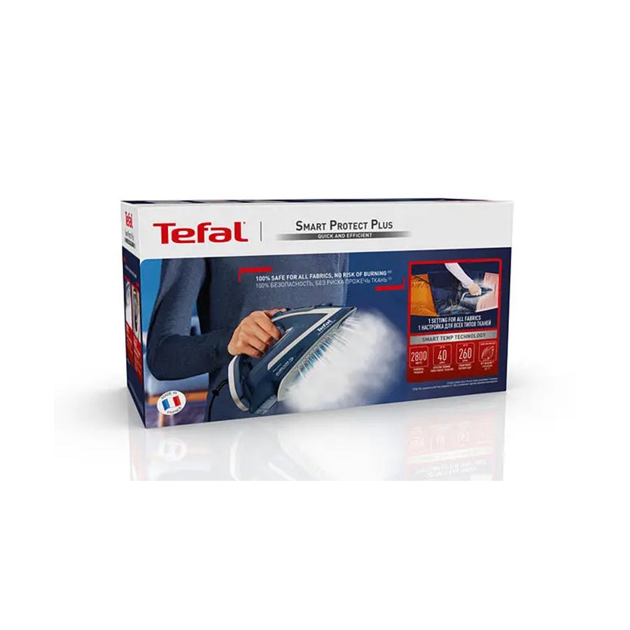Omega Tefal FV6872E0 parna pegla s prikazom temperature, ergonomskim dizajnom i funkcijama za glatko peglanje odjeće.