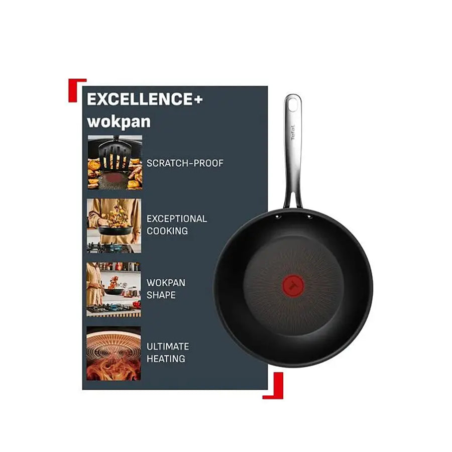 Tefal G3301902 Omega wok tava s neprijanjajućom površinom za kuhanje i prženje, prikazana na slici.