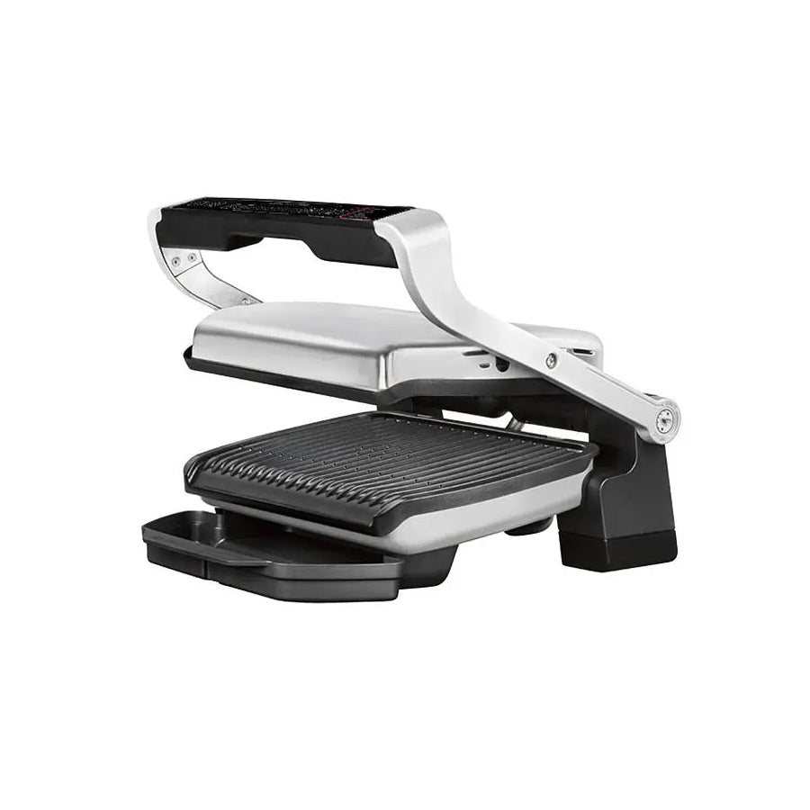 Električni roštilj Tefal OptiGrill GC706D34 s crnom površinom i podesivim kontrolama, prikazan na slici