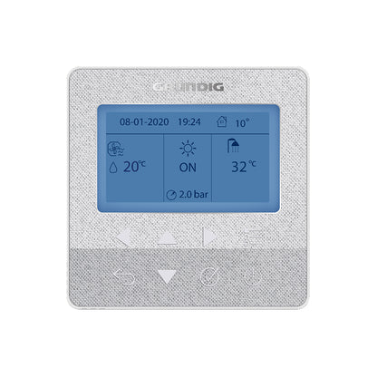 Omega Grundig GHPH-MM316 monoblok toplotna pumpa prikazana na slici, s crnim i srebrnim kućištem.