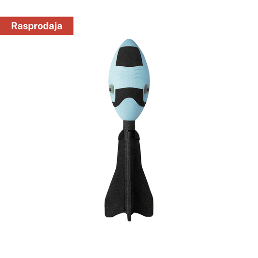 Pjenasta raketa igračka za bacanje – lagana i mekana – za igru u dvorištu (plava/crna)