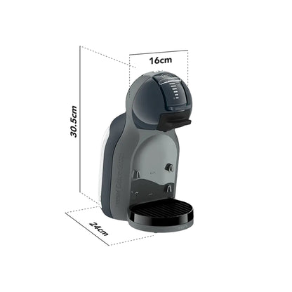 Omega Krups Dolce Gusto Mini Me 2 KP143BF0 aparat za kafu na kapsule, prikazan na slici s detaljima uređaja