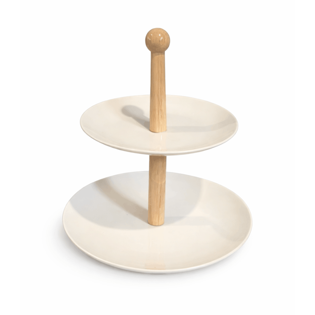 Keramički stalak za kolače 2 nivoa 27 × 22 cm (etažer) - za kolače i poslastice