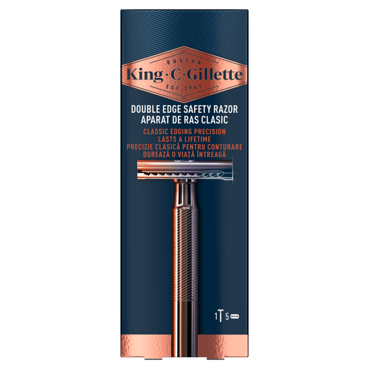 King C. Gillette Double Edge Safety Razor – klasični aparat za brijanje + 5 oštrica