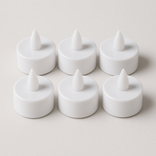 LED čajne svijeće na baterije 6/1 – mini dekorativne svijeće 3,7 × 4,5 cm