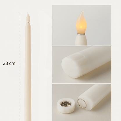 LED svijeće na baterije 4/1 – dekorativne štapne svijeće 28 x 2 cm, toplo svjetlo