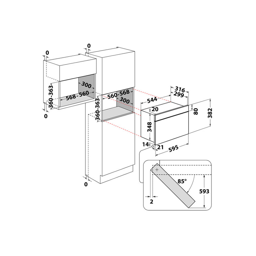 Whirlpool MBNA900B ugradbena mikrovalna pećnica – crna