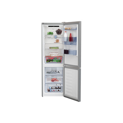 Beko MCNA 366 E40DXBN frižider sa zamrzivačem, bijeli, unutarnji izgled s policama i ladicama, Omega brand