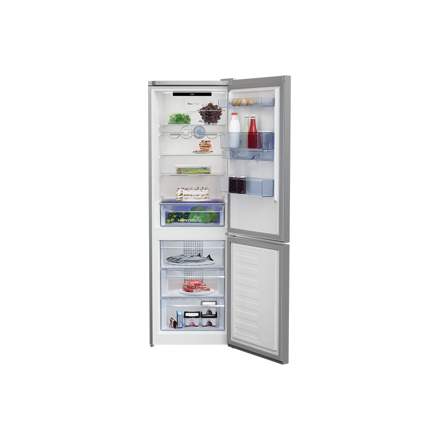Beko MCNA 366 E40DXBN frižider sa zamrzivačem, bijeli model s policama i ergonomskim dizajnom, Omega brend