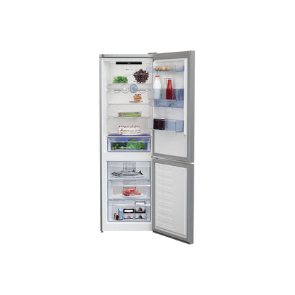 Beko MCNA 366 E40DXBN frižider sa zamrzivačem, bijeli model s policama i ergonomskim dizajnom, Omega brend