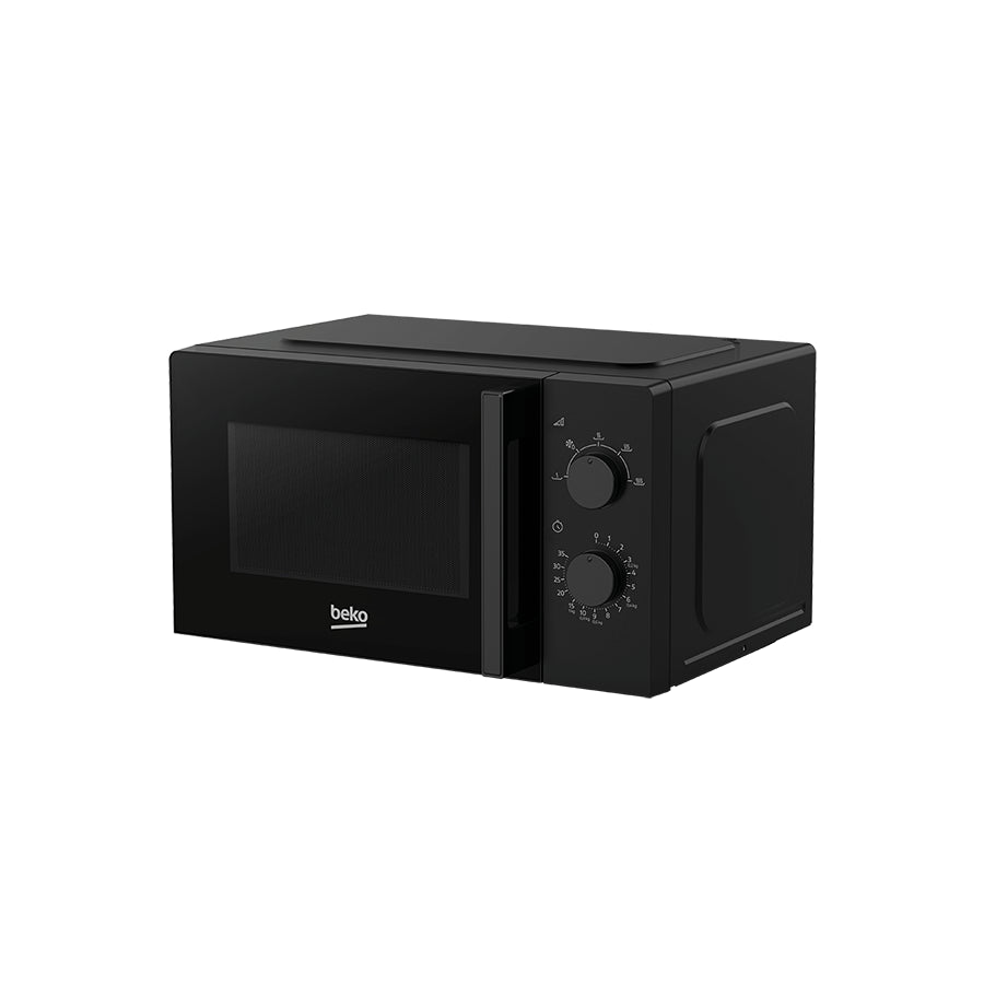 Crna mikrovalna pećnica Beko MOC20100B2 Omega, prikazana s prednjim otvorom i digitalnim upravljanjem na slici.