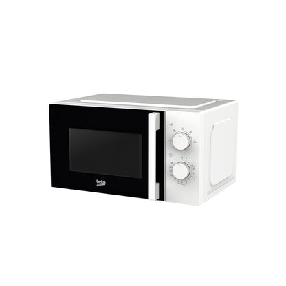 Beko MOC20100W2 mikrovalna pećnica bijele boje s digitalnim upravljanjem i staklenim rotirajućim tanjurišem.