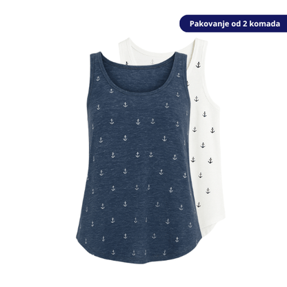 Set - Majice bez rukava s printom sidra – 2 komada