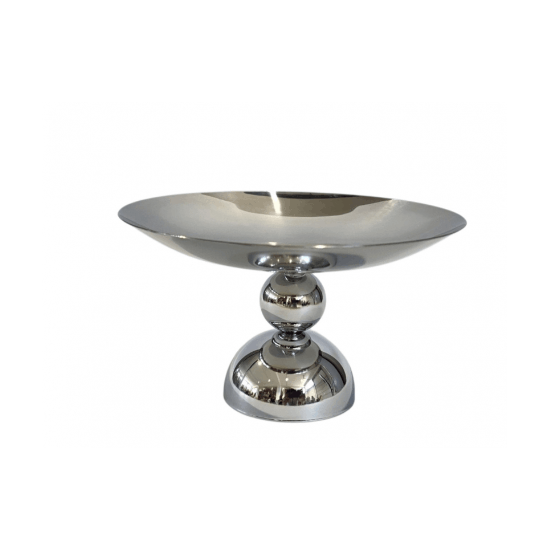 Manja dekorativna zdjela srebrna metal 19×11 cm - za posluživanje