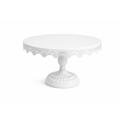 Stalak za tortu i kolače 24 cm – bijeli, metalni