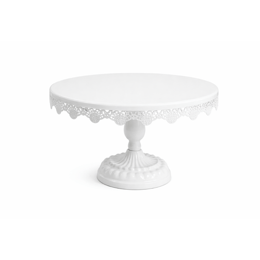 Stalak za tortu i kolače 24 cm – bijeli, metalni