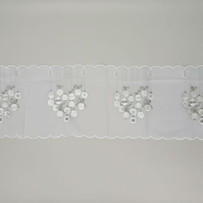 Novogodišnja ukrasna zavjesa za prozor 30 x 120 cm, prozirni poliester, motiv kuglice