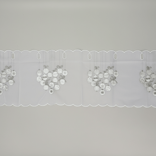Novogodišnja ukrasna zavjesa za prozor 30 x 120 cm, prozirni poliester, motiv kuglice
