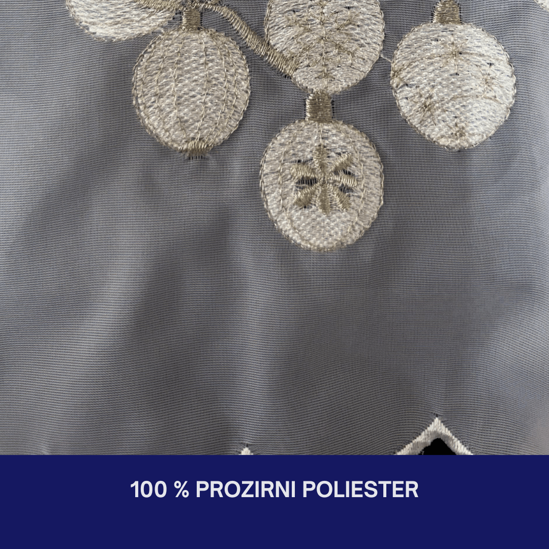 Novogodišnja ukrasna zavjesa za prozor 30 x 120 cm, prozirni poliester, motiv kuglice