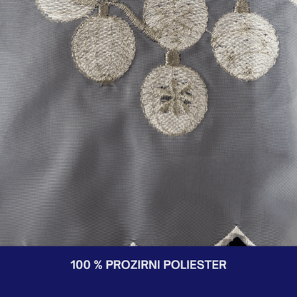 Novogodišnja ukrasna zavjesa za prozor 30 x 120 cm, prozirni poliester, motiv kuglice