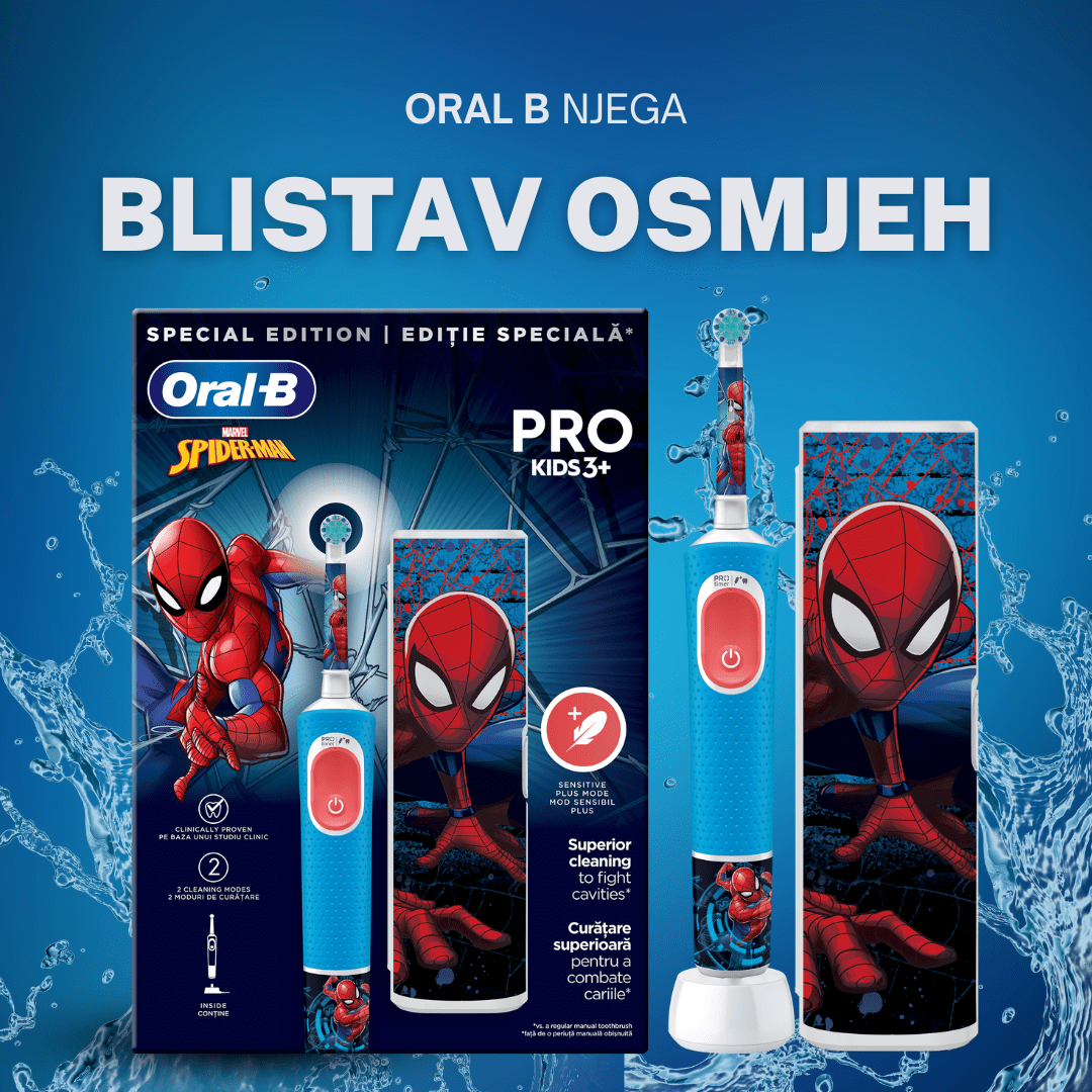 Oral-B PRO Kids 3+ Spider-Man – električna dječja četkica + putna futrola