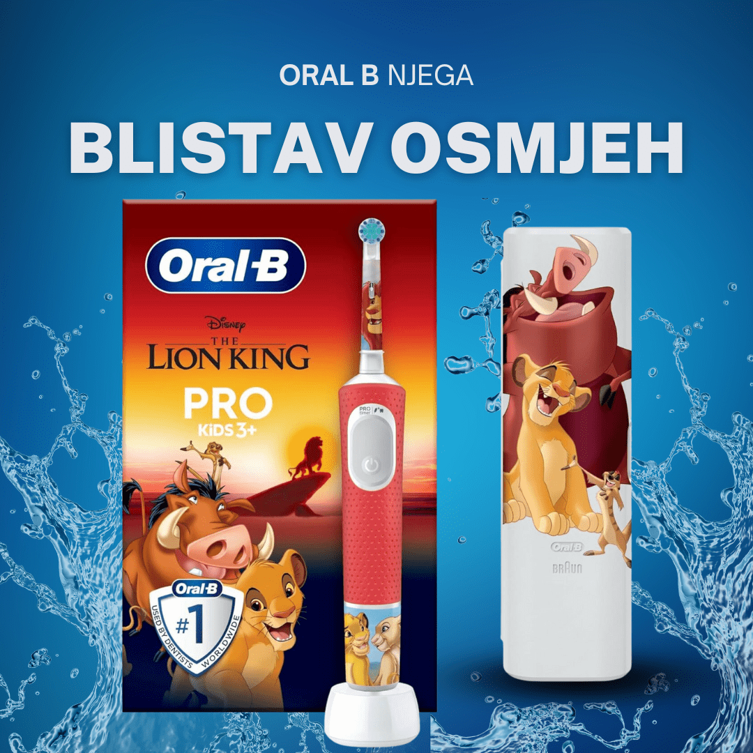 Oral-B PRO Kids 3+ Lion King – električna dječja četkica + putna futrola