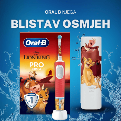 Oral-B PRO Kids 3+ Lion King – električna dječja četkica + putna futrola