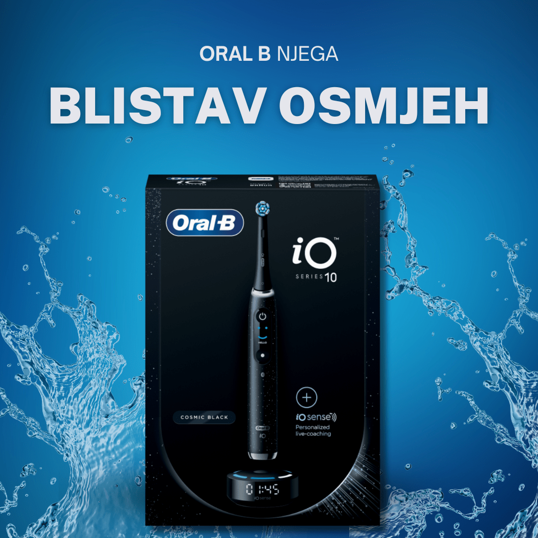 Oral B električna četkica za zube iO Series 10 Black - crna boja – najnovija tehnologija i stil