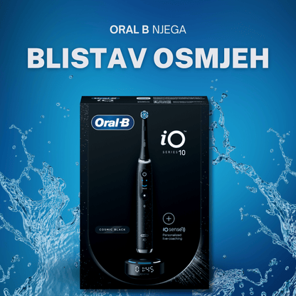 Oral B električna četkica za zube iO Series 10 Black - crna boja – najnovija tehnologija i stil