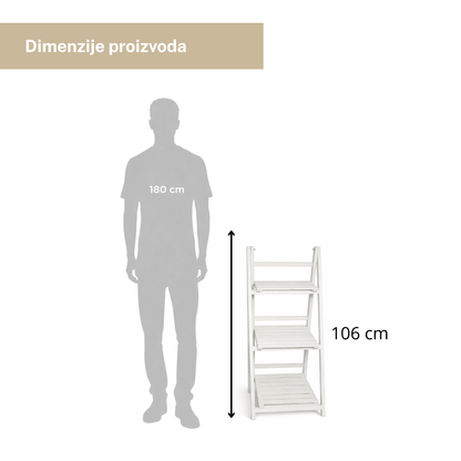Organizacijska drvena polica 3 nivoa 106×42×37 cm