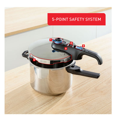 Tefal Secure Trendy P2580701 pretis lonac 6 L Aqua Blue – 5 sigurnosnih sistema, 2 programa, za indukciju