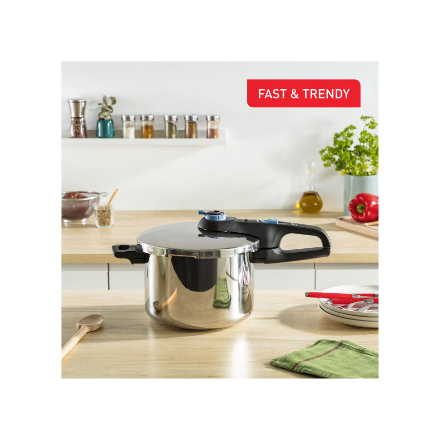 Tefal Secure Trendy P2580701 pretis lonac 6 L Aqua Blue – 5 sigurnosnih sistema, 2 programa, za indukciju