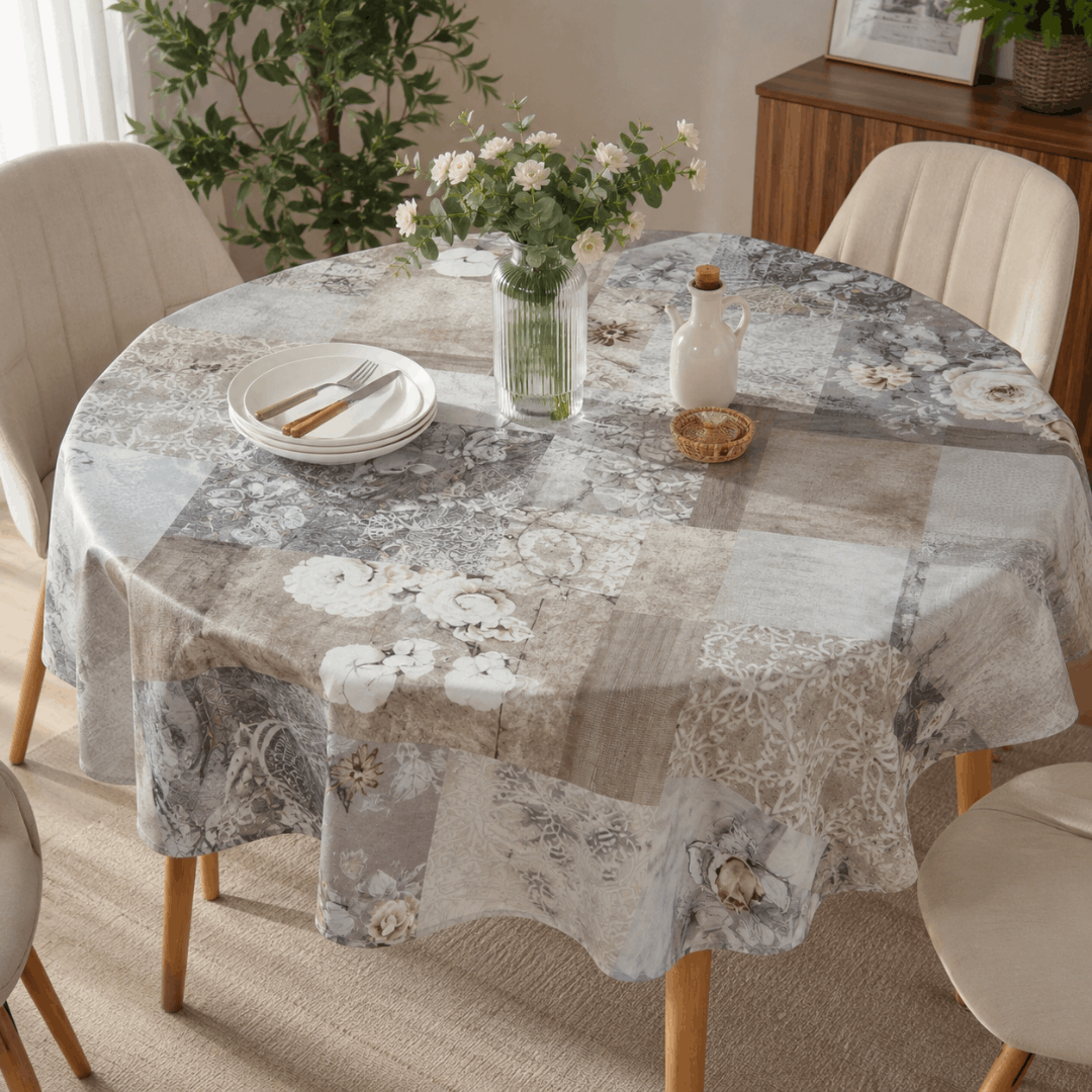 Sermat PVC okrugli stolnjak 140 × 140 cm – periv na 30 °C i lako se briše