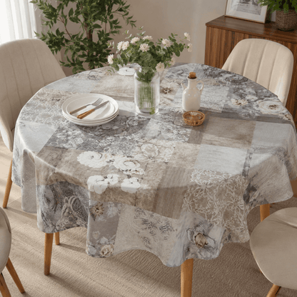 Sermat PVC okrugli stolnjak 140 × 140 cm – periv na 30 °C i lako se briše