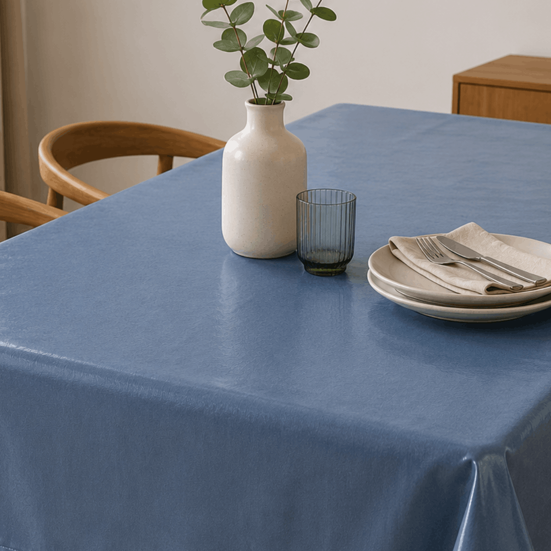 Sermat PVC Mušema Stolnjak Plavi – Vodootporni 140 x 180 cm