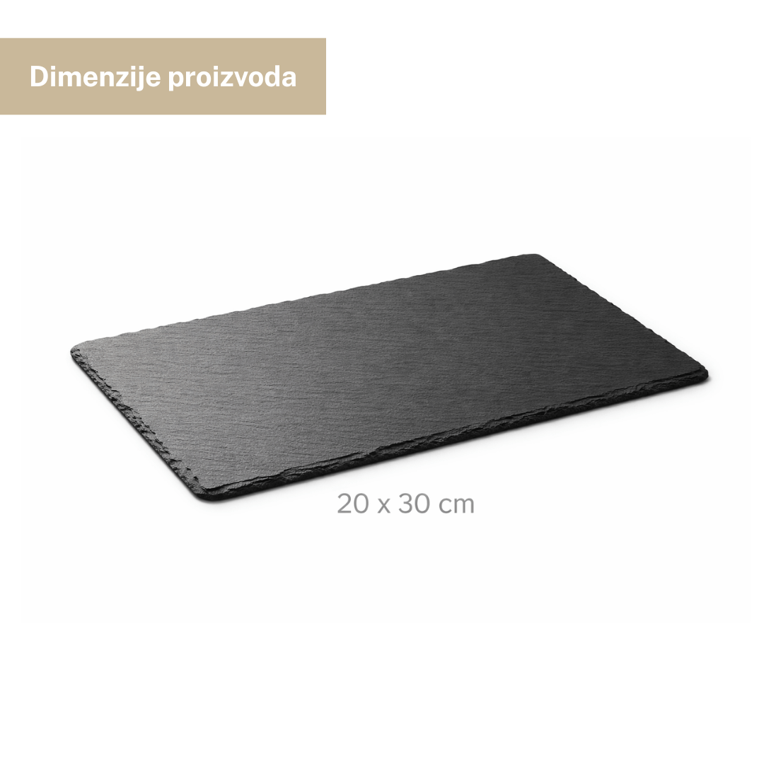 Kamena plata za posluživanje od škriljevca 20×30 cm – pravougaona