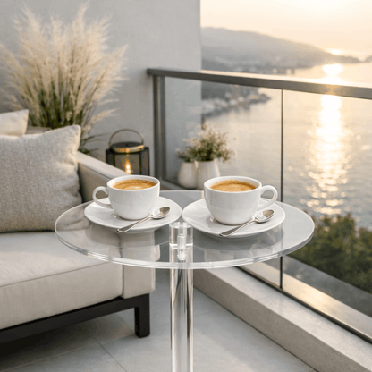 Prozirni stolić od plastike 55×35×20 cm – jednostavna montaža (3 dijela)